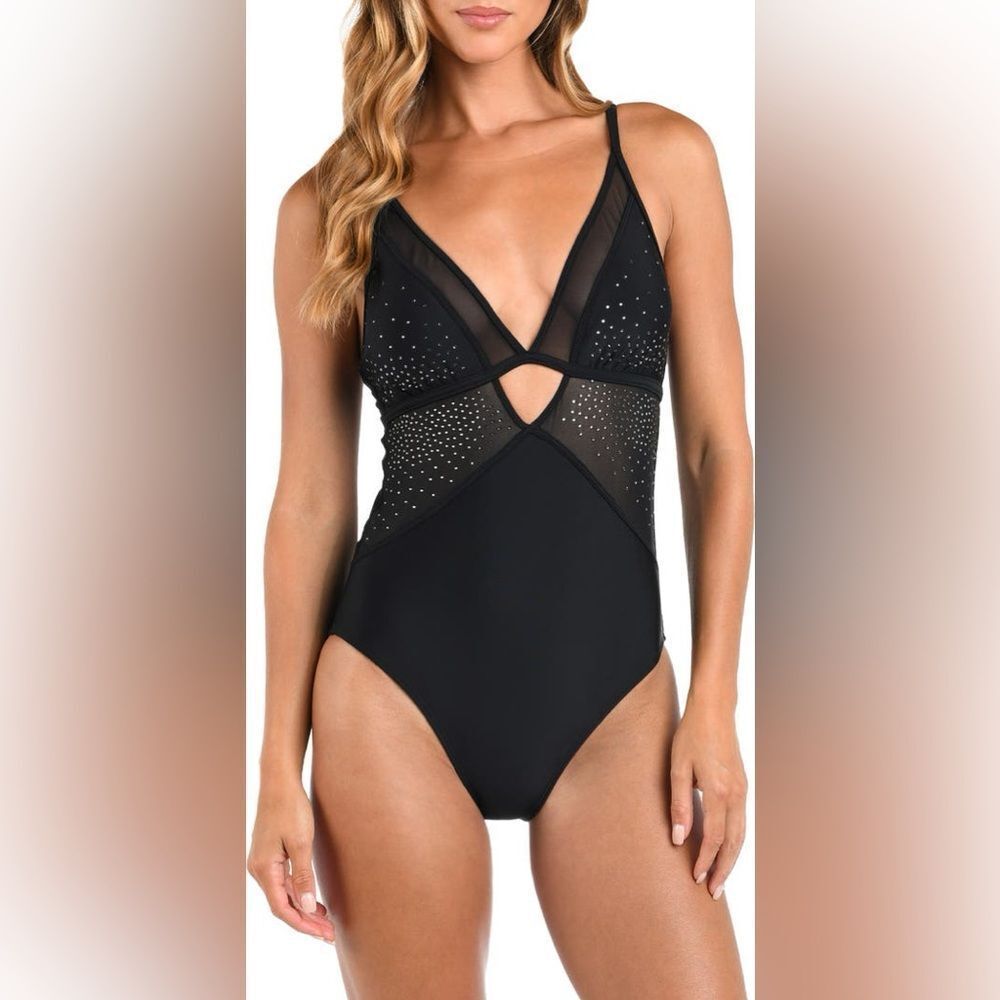 L'agence Lilou Shine Plunge One-Piece Swimsuit